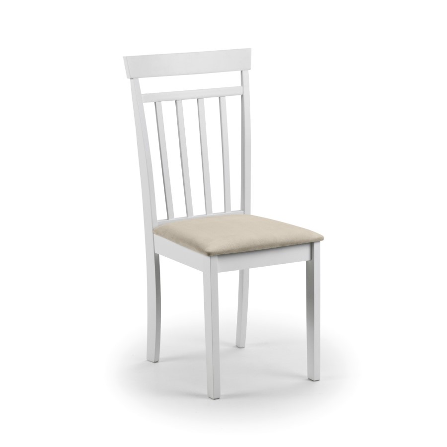GRADE A1 - Julian Bowen Coast White Dining Set with Round Table & 4 Chairs