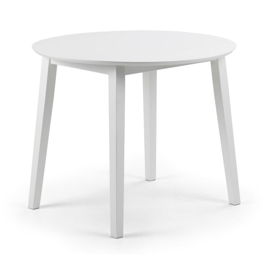 GRADE A1 - Julian Bowen Coast White Dining Set with Round Table & 4 Chairs