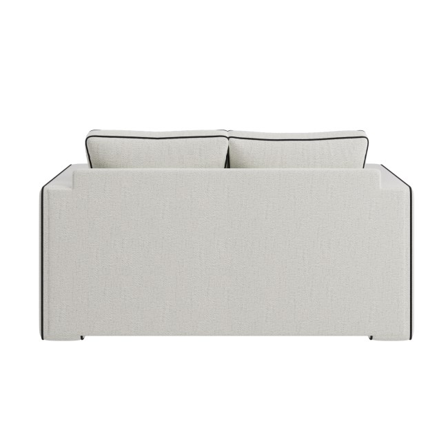 Cream Fabric 2 Seater Sofa with Black Contrast Piping - Coco