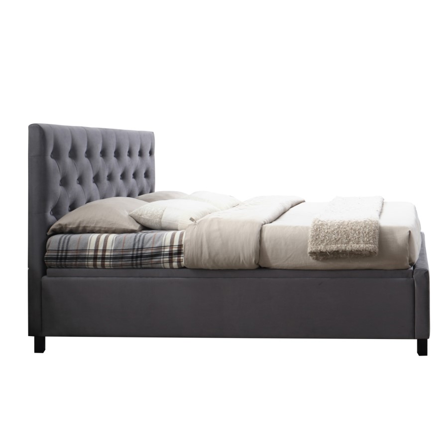 Birlea Cologne Upholstered Grey King Size Ottoman Bed