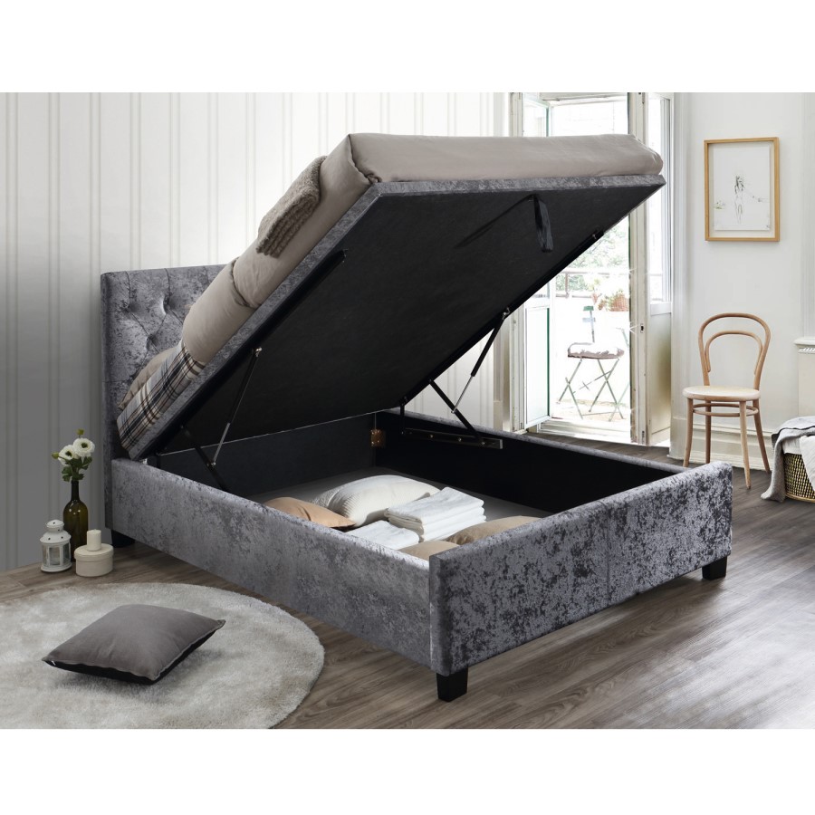 Birlea Cologne Upholstered Steel King Size Ottoman Bed