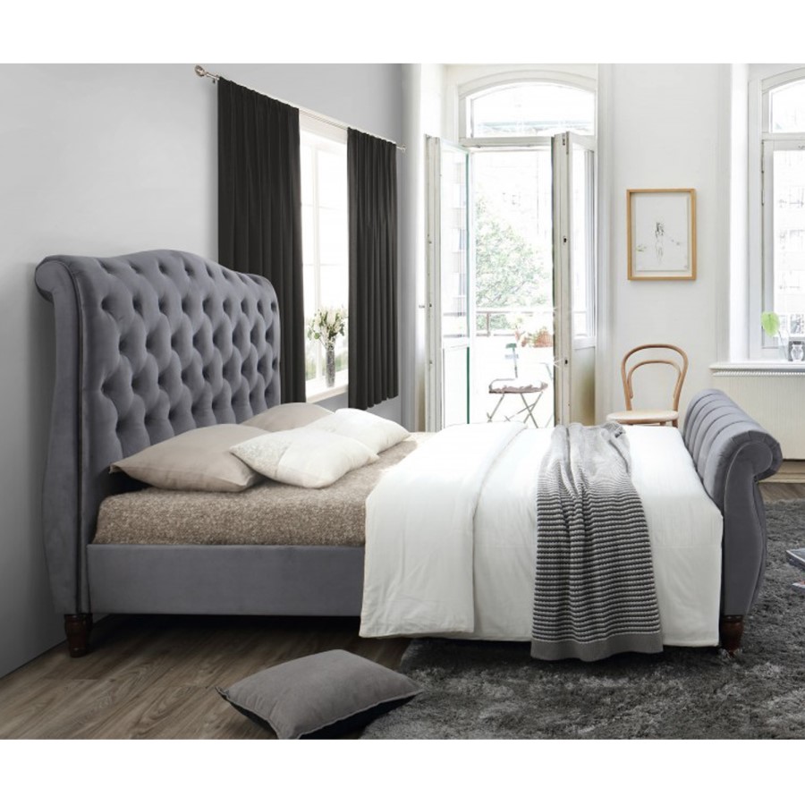 Birlea Colorado Upholstered Grey Super King Size Bed