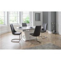 Julian Bowen Como White and Grey 4 Seater Dining Set