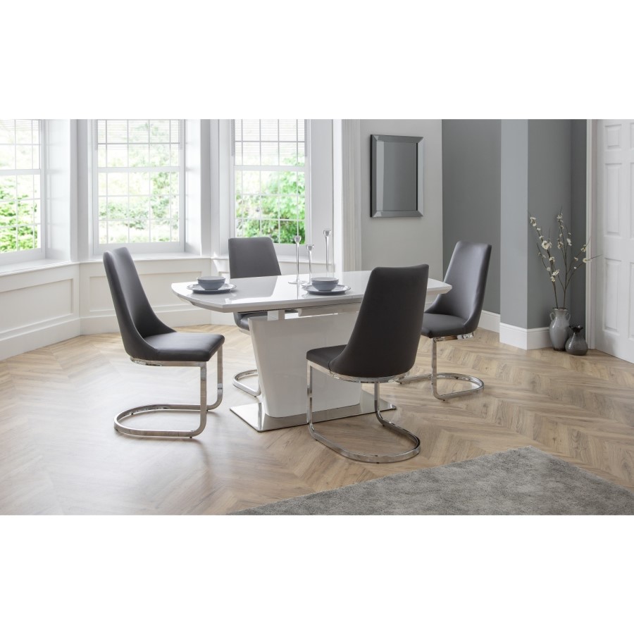 Julian Bowen Como White and Grey 4 Seater Dining Set