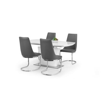 Julian Bowen Como White and Grey 4 Seater Dining Set