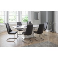 Julian Bowen Lugano Dining Set with 6 Grey Cantilever julian bo