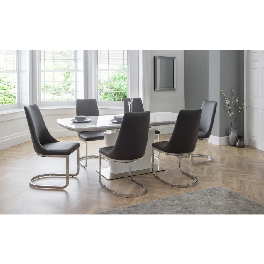 Julian Bowen Lugano Dining Set with 6 Grey Cantilever julian bo