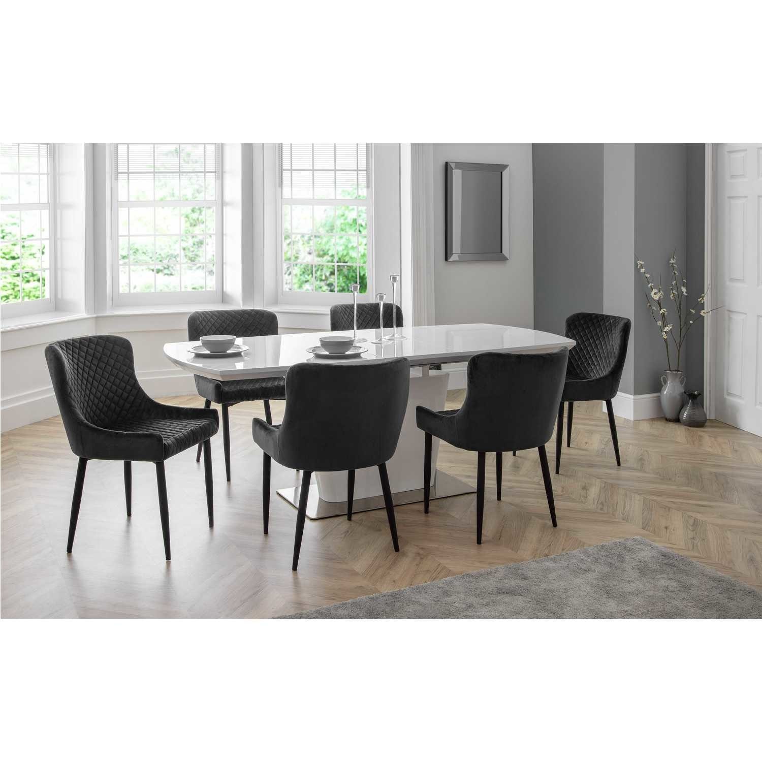 Julian Bowen Como Dining Set With 6 Grey Chairs Furniture123 Julian Bowen Como Dining Set With 6 Grey Chairs Furniture123
