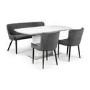 Julian Bowen Dining Set with Como Table 2 Luxe Chairs & Luxe Dining Bench in Grey