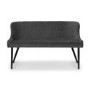Julian Bowen Dining Set with Como Table 2 Luxe Chairs & Luxe Dining Bench in Grey