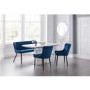 Julian Bowen Dining Set with Como Table 2 Luxe Chairs & Luxe Dining Bench in Blue