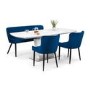 Julian Bowen Dining Set with Como Table 2 Luxe Chairs & Luxe Dining Bench in Blue