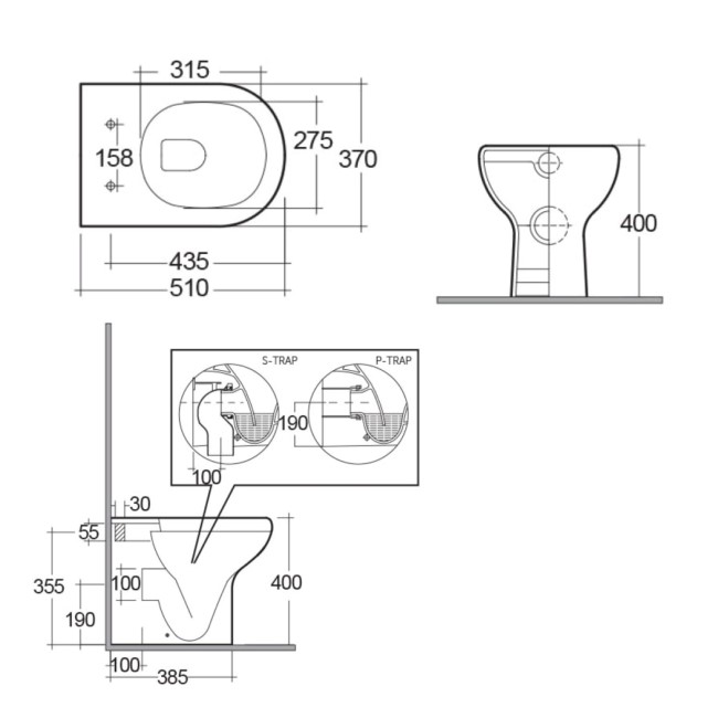 Back to Wall Toilet with Soft Close Seat - RAK Compact