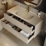1200mm Beige Wall Hung Double Vanity Unit with Basin - Como