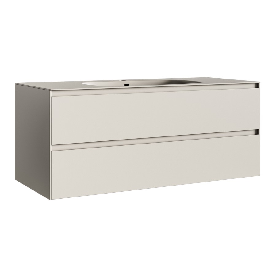 1200mm Beige Wall Hung Double Vanity Unit with Basin - Como