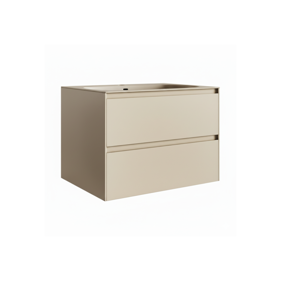 700mm Beige Wall Hung Vanity Unit with Basin - Como