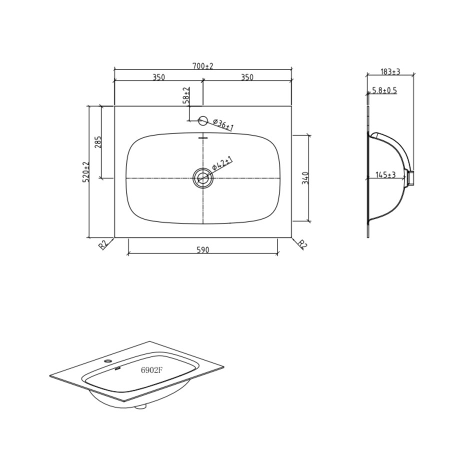 700mm Beige Wall Hung Vanity Unit with Basin - Como