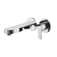 Chrome Wall Mounted Bath Filler 2 Holes - Como