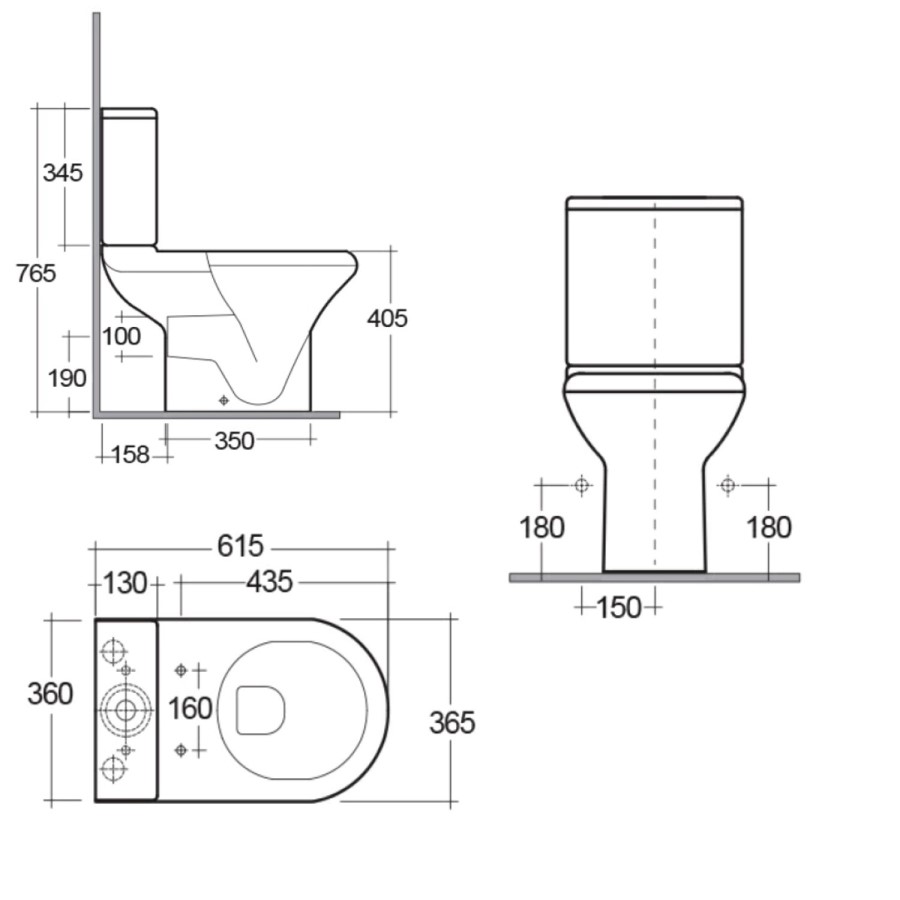 Close Coupled Toilet with Soft Close Seat - RAK Compact