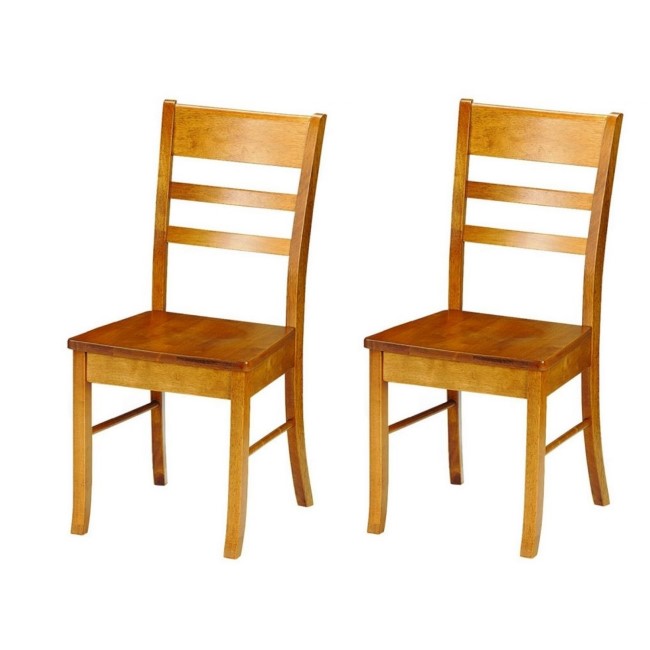 Julian Bowen Consort Pair of Honey Pine Dining Chairs