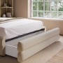 Cream Upholstered Double Bed Frame with Storage Drawer – Connie