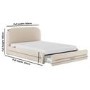 Cream Upholstered Double Bed Frame with Storage Drawer – Connie