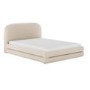 Cream Upholstered Double Bed Frame with Storage Drawer – Connie