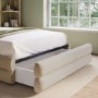 Cream Upholstered Small Double Bed Frame with Storage Drawer – Connie