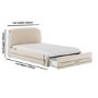 Cream Upholstered Small Double Bed Frame with Storage Drawer – Connie