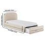 Cream Upholstered Single Bed Frame with Storage Drawer – Connie
