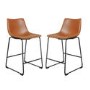 Set of 2 Storey Tan Faux Leather Bar Stools