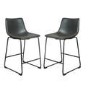 Set of 2 Storey Grey Faux Leather Bar Stools