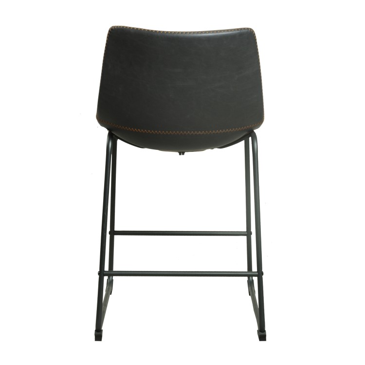 Set of 2 Storey Grey Faux Leather Bar Stools