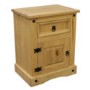 Corona Mexican Wooden  Bedside Table with Draws in Solid Pine 