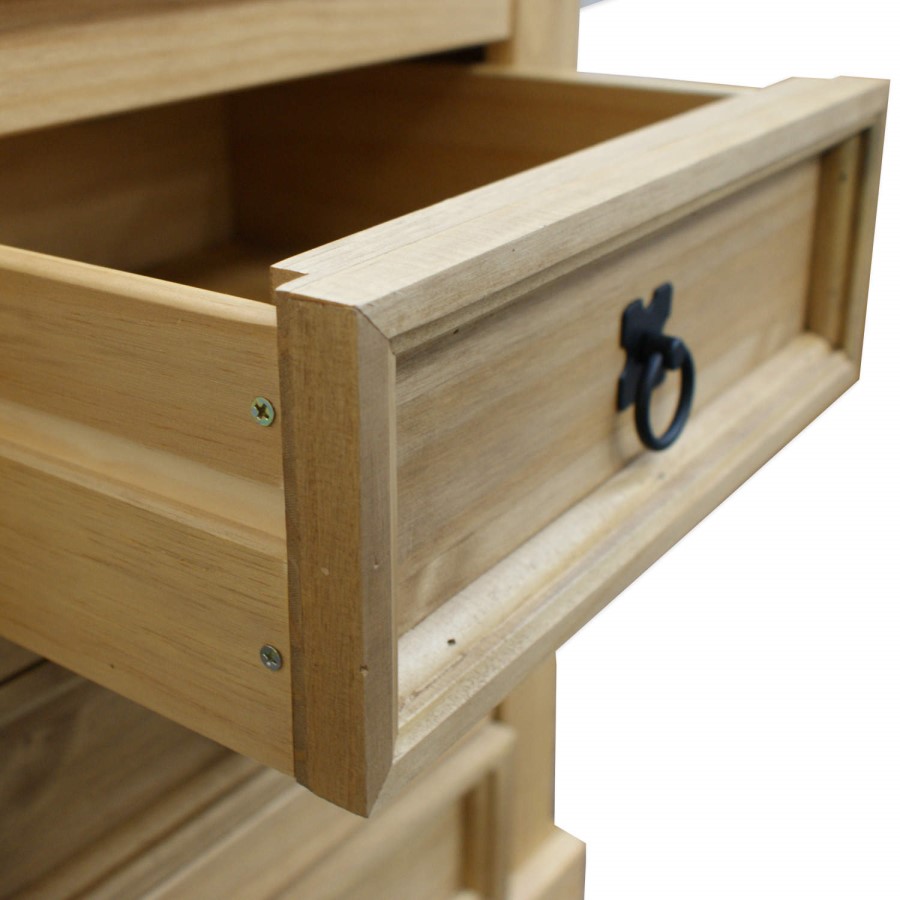 GRADE A2 - Corona Mexican 3 Drawer Bedside Table in Solid Pine 