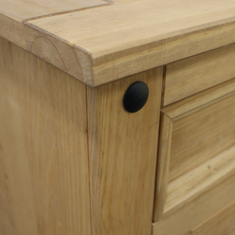 GRADE A2 - Corona Mexican 3 Drawer Bedside Table in Solid Pine 