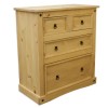 Corona Mexican 2+2 Chest of Drawers In Solid Pine 