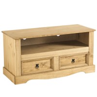 Corona Solid Pine 2 Drawer Flat Screen TV Unit