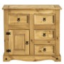 GRADE A1 - Corona Solid Pine 1 Door 4 Drawer Sideboard