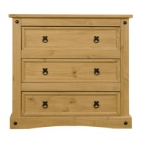 Corona Mexican 3 Chest of Drawers in Solid Pine