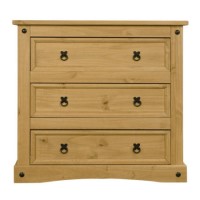 Corona Mexican 3 Chest of Drawers in Solid Pine Corona Mexican 3 Chest of Drawers in Solid Pine