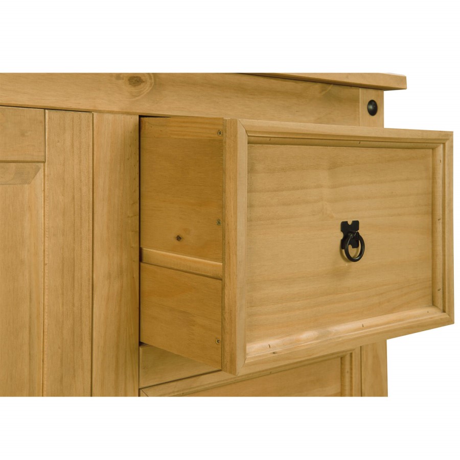 GRADE A1 - Corona Mexican 1 Door 4 Drawer Short Wardrobe in Solid Pine