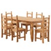 Corona Solid Pine Dining Set with 6 Chairs