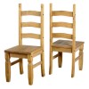 GRADE A1 - Corona Mexican Solid Pine Pair of Dining Chairs