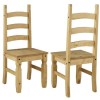 Corona Pair of Dining Chairs in Strong Solid Pine Wood