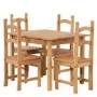 GRADE A1 - Corona Mexican Solid Pine Pair of Low Back Dining Chairs