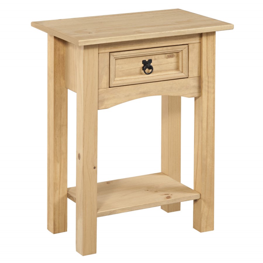 Corona Mexican Solid Pine 1 Drawer Console Table with Shelf