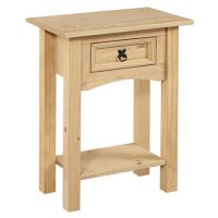 Corona Mexican Solid Pine 1 Drawer Console Table with Shelf Corona Mexican Solid Pine 1 Drawer Console Table with Shelf