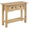 Corona Solid Pine 2 Drawer Console Table with Shelf