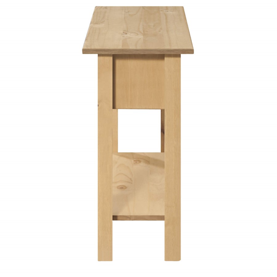 Corona Solid Pine 2 Drawer Console Table with Shelf